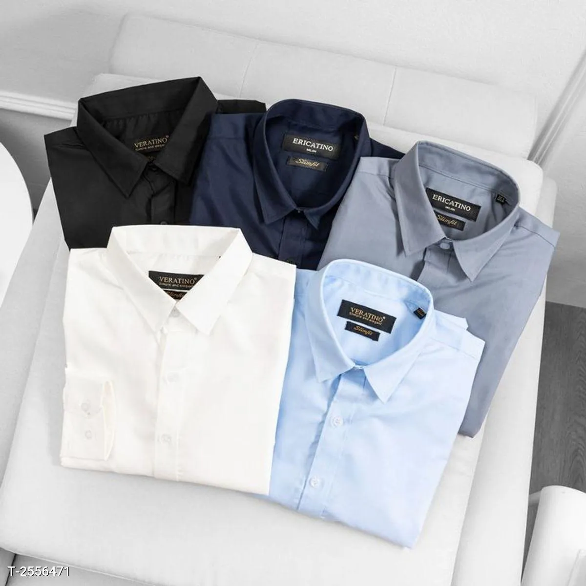 Áo Sơ Mi Nam Trơn Tay Dài Công Sở Cotton Màu Ghi - Ảnh chi tiết 3